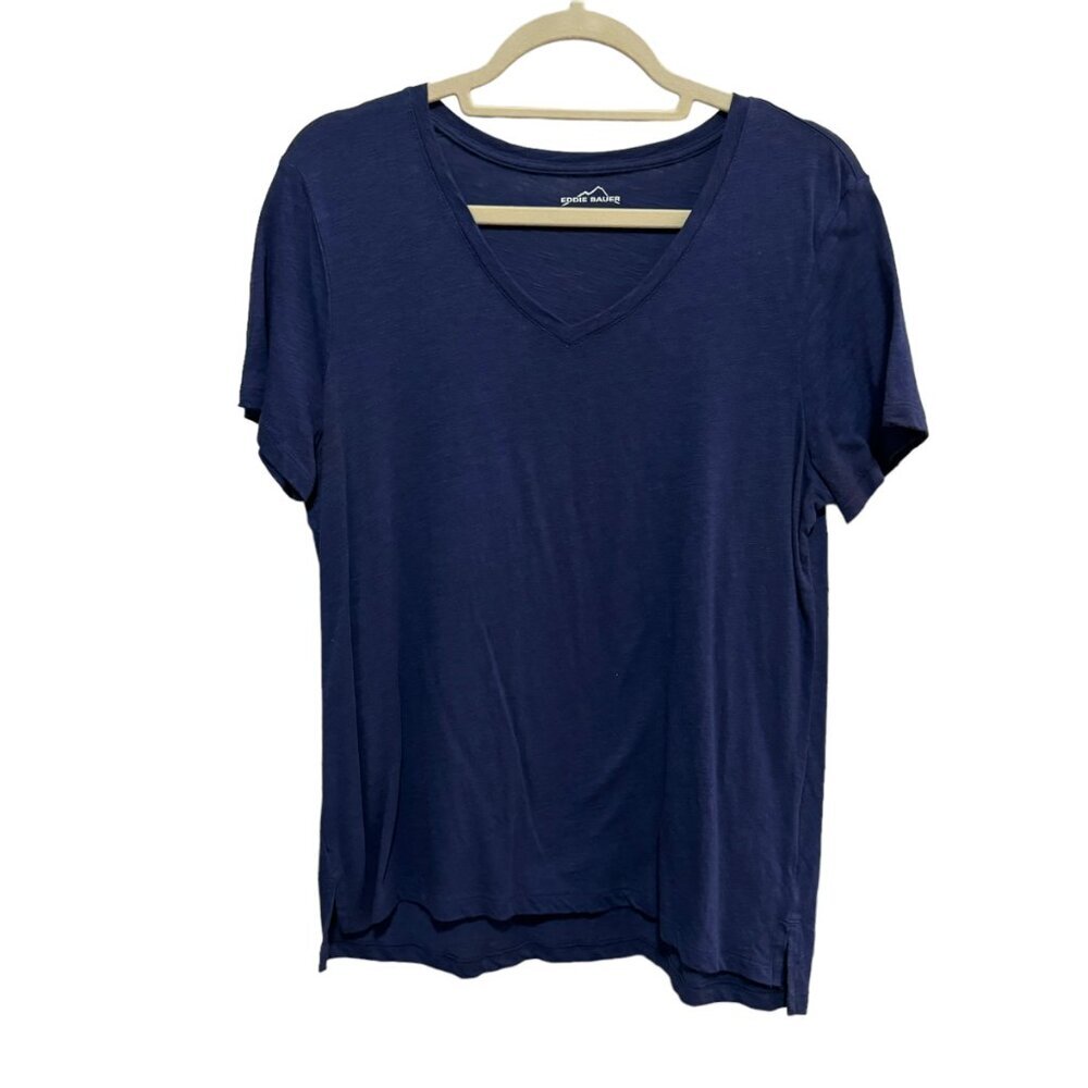 Eddie Bauer - Classic Tee - V-Neck Blue / Purple - Size L